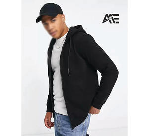 Sweat-shirts à capuche personnalisés de couleur noire pour hommes et femmes, sweat-shirt à fermeture éclair intégrale |   OEM personnalisé en gros aux États-Unis - Product Image 1