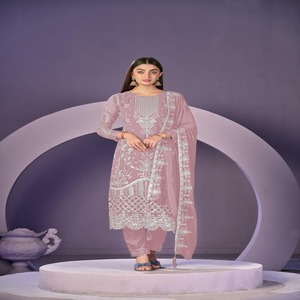 Vente chaude Lourd Faux Georgette Avec Paillettes Broderie Salwar Costume Femme Fabricant De Mode De Surat - Product Image 1