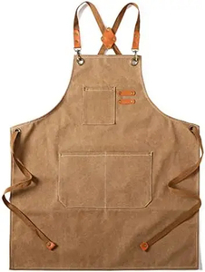 Thick Canvas Crossed Shoulder Strap Polycotton <b>Apron</b> Waterproof and Oil Resistant <b>Kitchen</b> Cooking <b>Apron</b> Gardening <b>Apron</b> - Product Image 2