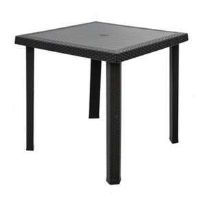 Tavolo in Rattan Figaro 80x80 cm, Altezza 72 cm, Antracite - Product Image 1