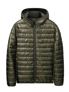 Chaqueta Acolchada Ligera para Hombre, con Capucha, Cierre Completo, Resistente al Agua, Forro Acolchado, Abrigos de Invierno Ultraligeros, Chaqueta de Plumón con Capucha Plegable - Product Image 5