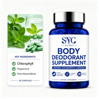 Integratore Naturale di Clorofilla OEM per Deodorante Corporeo e Alito Fresco, 30 Capsule, Vendita all'Ingrosso, Etichetta Privata, Direttamente dalla Fabbrica