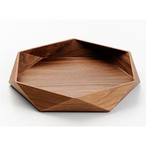 Plateau de service ovale en acier inoxydable et bois de noyer au design moderne, plateau de service de table pour accessoires de cuisine à domicile, prix d'usine - Product Image 2