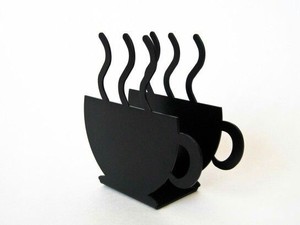 Elegante servilletero de alambre de hierro de metal con color negro y base de alambre hecho a mano en la India para centros de mesa y comedor - Product Image 4