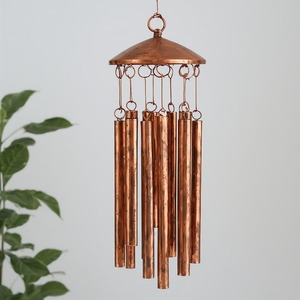 Bosque sueño hierro viento carillón hoja patrón tubos móvil colgante Art Deco diseño Creación de ritmos naturales conectando mente naturaleza - Product Image 3