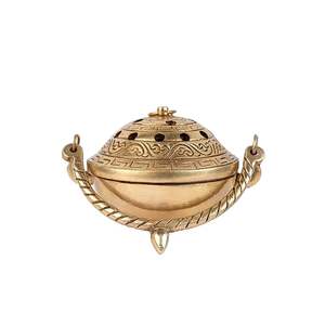 Large Brass <b>Incense</b> Burner For Home Decor And Prayer Rooms Designed To Hold Multiple Sticks And <b>Cones</b> Easily - Product Image 4