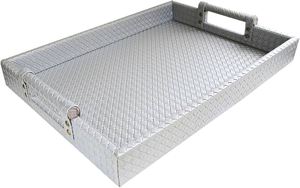 Bandeja para servir con mango de cuero de último diseño único, utensilios de cocina de Color plateado, bandejas para servir alimentos de Hotel en casa, Material de Metal duradero - Product Image 2