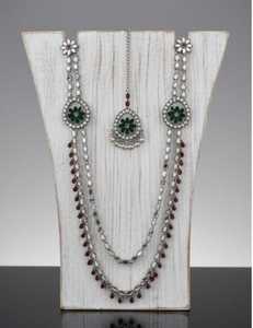 Oxidized Jewellery <b>Long</b> <b>Necklace</b> Set Cluster Pearls Fancy Design Elegant Traditional Indian Ethnic Party Wear Temple Jewellery - Product Image 3