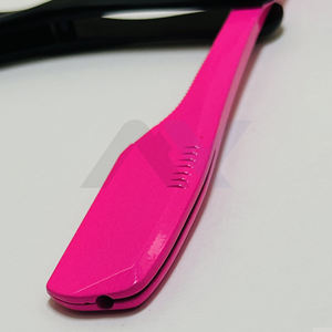 Maquinilla de Afeitar de Estilo Pinch de Marca Privada, Color Rosa, Mango de Plástico Antideslizante, Cuchilla de Afeitar Plegable de Acero Inoxidable - Product Image 5