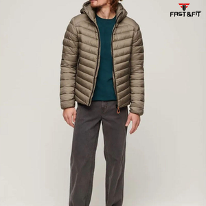 Hot Selling Men's Winter Puffer <b>Jacket</b> New Style Quality <b>Canvas</b> <b>Jacket</b> with Long Length and Stand Collar - Product Image 2