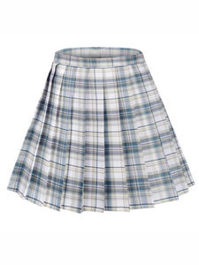 Jupes Courtes en Coton Spandex Khaki en Gros pour Filles d'École Taille Élastique Réglable avec Plis à l'Avant Uniforme Scolaire du Lycée - Product Image 5