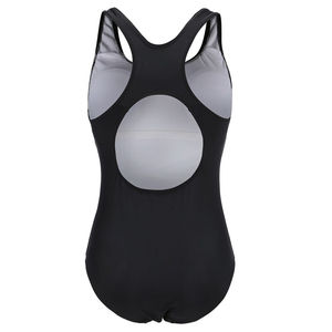 Maillot de bain une pièce noir pour femmes avec imprimé vague abstraite vert néon et blanc pour la natation, les vêtements de plage et les activités en piscine - Product Image 2