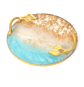 Plateau en résine époxy avec plateau rond Design de luxe Artisanat Accessoires de cuisine Plateau en résine époxy de qualité supérieure - Product Image 5