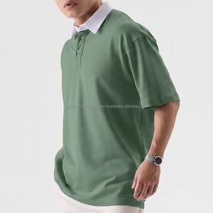 Polo Oversize para Hombre, Casual, Holgado, con Hombros Caídos, de Algodón, para Verano, Venta al Por Mayor - Product Image 2