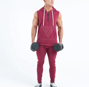 เสื้อฮู้ดการออกกำลังกายแบบสวมหัวแขนกุดมีฮู้ดสำหรับออกกำลังกายในยิมดีไซน์ที่ดีที่สุด - Product Image 3