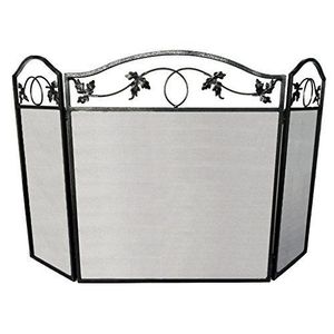 Attractive Solid Metal Fire Guard Screen Spark Guard <b>for</b> Baby/Kids/Pets Gold And Black Metal Grill Handmade 3 Panel - Product Image 4