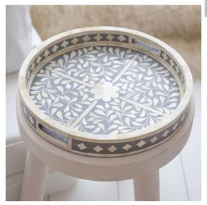 Bone Inlay <b>Tray</b> Handle Handmade Hotel Restaurant Serving <b>Tray</b> for Coffee Tea Drinks Sustainable Decorative for Home <b>Kitchen</b> Use - Product Image 1