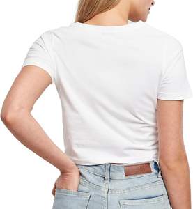 เสื้อยืดผู้หญิงสั่งทำขายส่ง แขนสั้น สำหรับฤดูร้อน ผลิตจากผ้าถักเป็นมิตรกับสิ่งแวดล้อม ผ้าฝ้าย 100% ทันสมัย สวมใส่สบาย - Product Image 3