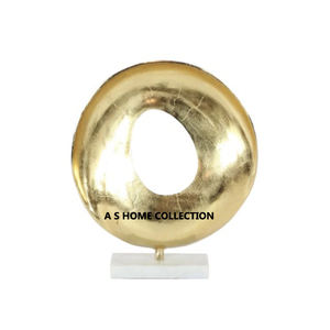 Atractivo diseño aluminio Metal acrílico Base forma única escultura chapada en oro para sala de estar abstracta - Product Image 4