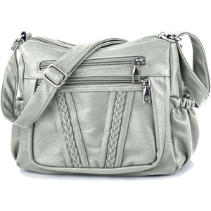 Sac à bandoulière en cuir PU pour femme, finition douce, multi-compartiments, sac à main pratique pour les voyages - Product Image 3