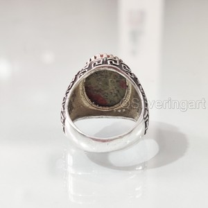 Grossiste Bague pour homme Jaspe Unakite naturel Pierre précieuse Bague pierre de naissance Toutes tailles Bijoux vintage ottoman Bague en argent sterling 925 - Product Image 6