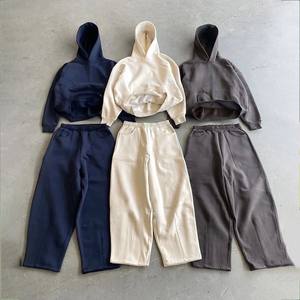 ชุดวอร์มแฟชั่นฤดูหนาว ยูนิเซ็กส์ สตรีทแวร์ ลำลอง ระบายอากาศได้ดี เสื้อฮู้ดดี้และกางเกงจ็อกเกอร์ ผ้าหนา GSM สูง - Product Image 2