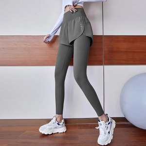 Leggings Deportivos para Mujer, Sólidos, Elásticos, de Cintura Alta, Dos Piezas, Pantalones de Yoga con Bolsillos, Ropa Deportiva, Mallas para Correr - Product Image 1