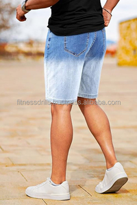 Venta al por mayor de ropa de calle de verano personalizada Vintage pantalones cortos sueltos de trabajo pantalones cortos de moda para hombres pantalones cortos holgados de mezclilla para hombres - Product Image 4