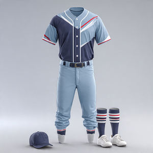 ชุดยูนิฟอร์มเบสบอลซอฟต์บอลสำหรับเยาวชน น้ำหนักเบา ปรับแต่งได้ ผลิตจากโพลีเอสเตอร์ 100% เสื้อแบบติดกระดุม กางเกง ชุดฝึกซ้อมเบสบอล - Product Image 3