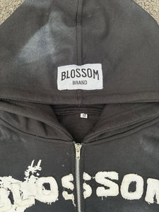 Fabricants de vêtements pantalons évasés personnalisés survêtement Vintage lavage à l'acide soleil délavé bouffée impression 100% coton jogging survêtements hommes - Product Image 3