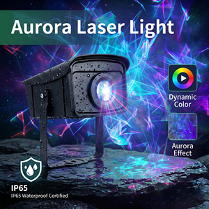 Projecteur laser RGB 3W étanche <span class=keywords><strong>IP65</strong></span> pour extérieur, effet d'aurore multicolore et motif aquatique pour éclairage de scène de parc - Product Image 1