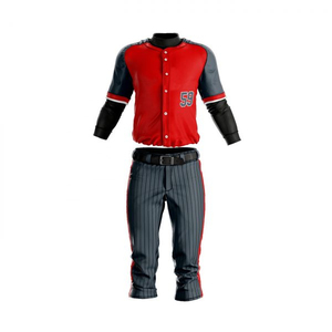Men Baseball Uniform Set Light Blue Striped Jersey <b>White</b> Pants Full Sleeve <b>Button</b> Closure Breathable Polyester Adult Front - Product Image 4
