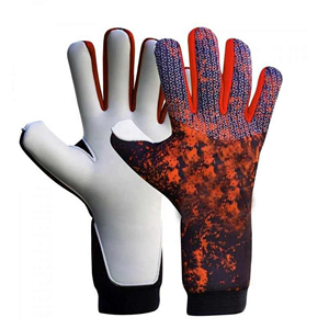 Gants de gardien de but en cuir personnalisés Conception de lave Paume en latex durable Tissu respirant Poignée antidérapante Match d'entraînement de football - Product Image 1