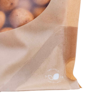 Sac en papier kraft avec fenêtre transparente Emballage haute barrière de qualité alimentaire avec joint hermétique