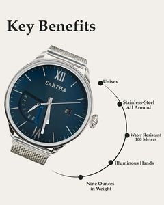 Reloj de Cuarzo de Lujo para Negocios, Edición Limitada, Unisex, con Cristal de Zafiro Vision, Correa de Malla de Acero Inoxidable Miyota, Resistente al Agua 10 ATM - Product Image 2