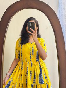 Robe d'été à volants ethniques avec manches bouffantes et motif floral Sun-Kissed Spirit pour une mode décontractée - Product Image 2