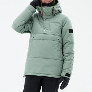 แจ็กเก็ตมีฮู้ดสำหรับผู้หญิงเสื้อโค้ทขนเป็ดกันหิมะแบบสวมหัวผ้าโพลีเอสเตอร์บุนวมกันหนาว - Product Image 1