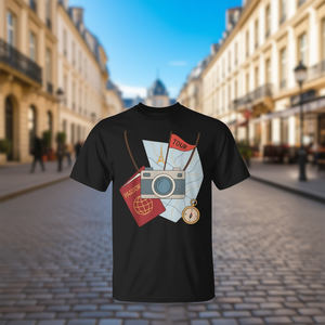 Tourist Spirit Day Look T-Shirt with <b>Camera</b> and Map Promotional Category - Product Image 3