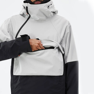 Veste de ski Anarok pour homme, gris clair/noir, imperméable, isolée, à capuche, poches zippées imperméables/vêtements de ski, veste de ski unisexe - Product Image 4