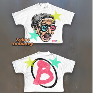 Camiseta cuadrada para hombre, estilo lavado ácido Vintage desgastado, serigrafía personalizada, ropa de calle de algodón 100% sólida, moda disponible personalizada - Product Image 2