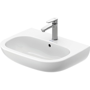 <b>For</b> Duravit D-Code Bathroom <b>Sink</b> 600x460mm White with Waste Outlet and 1 Tap Hole - Product Image 1