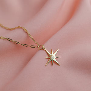 Collier avec pendentif tendance en argent sterling 925 fait main de style turc, design étoile du nord, pour fiançailles et mariage - Product Image 2