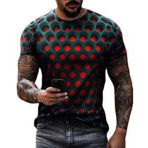 Camiseta de hombre con estampado de gota de agua 3D geométrico nueva moda de verano cuello redondo camisa suelta de manga corta Camiseta informal para hombre - Product Image 2