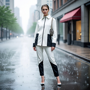 Solid Color <b>Hiking</b> Windbreaker Tracksuit Women Waterproof <b>Jacket</b> Rain Pants Two Piece Sets Ladies Wind Breaker Tracksuit Women's - Product Image 6