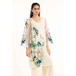 Camisa WGK-RSW-DE-1977 con Estampado Floral, Bordada en Seda Cruda, Prenda de Moda Hecha a Mano - Product Image 3