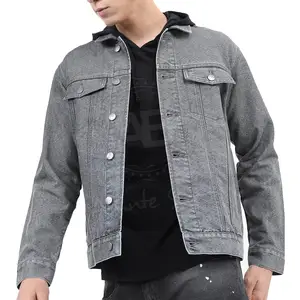 Thời trang ngoài trời OEM người đàn ông mùa đông jeans áo khoác thiết kế mới giá rẻ giá người đàn ông jeans áo khoác