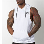 Otoño hombres bordado músculo Sudadera con capucha chaleco sin mangas culturismo gimnasio entrenamiento Fitness polar alta calidad Hip Hop sudadera - Product Image 2