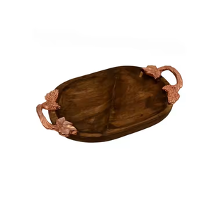 Venta caliente Bandejas de servir de madera de acacia Decoración de madera y bandejas de madera para servir Bandejas funcionales por decor IMPEX - Product Image 5
