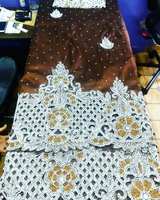 Tissu George indien fait à la main style de broderie le plus recherché pour les vêtements de fête de mariage exportation mondiale de vêtements africains