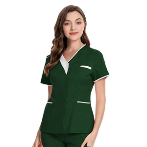 Traje de exfoliante de hospital de color personalizado más vendido para mujer Nuevo modelo Tela de punto de color sólido Precio de tarifa al por mayor - Product Image 4